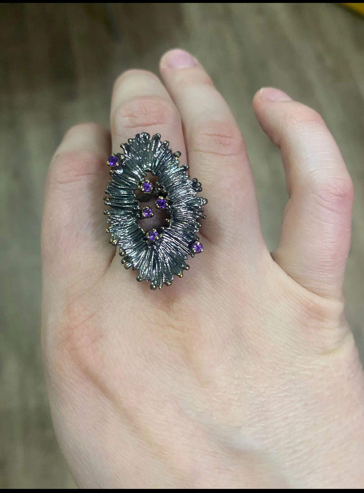 Серебряный Дизайнерский комплект с аметистами - миниатюра 8