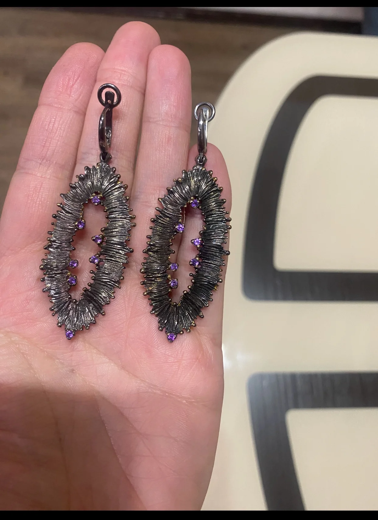 Серебряный Дизайнерский комплект с аметистами - миниатюра 10