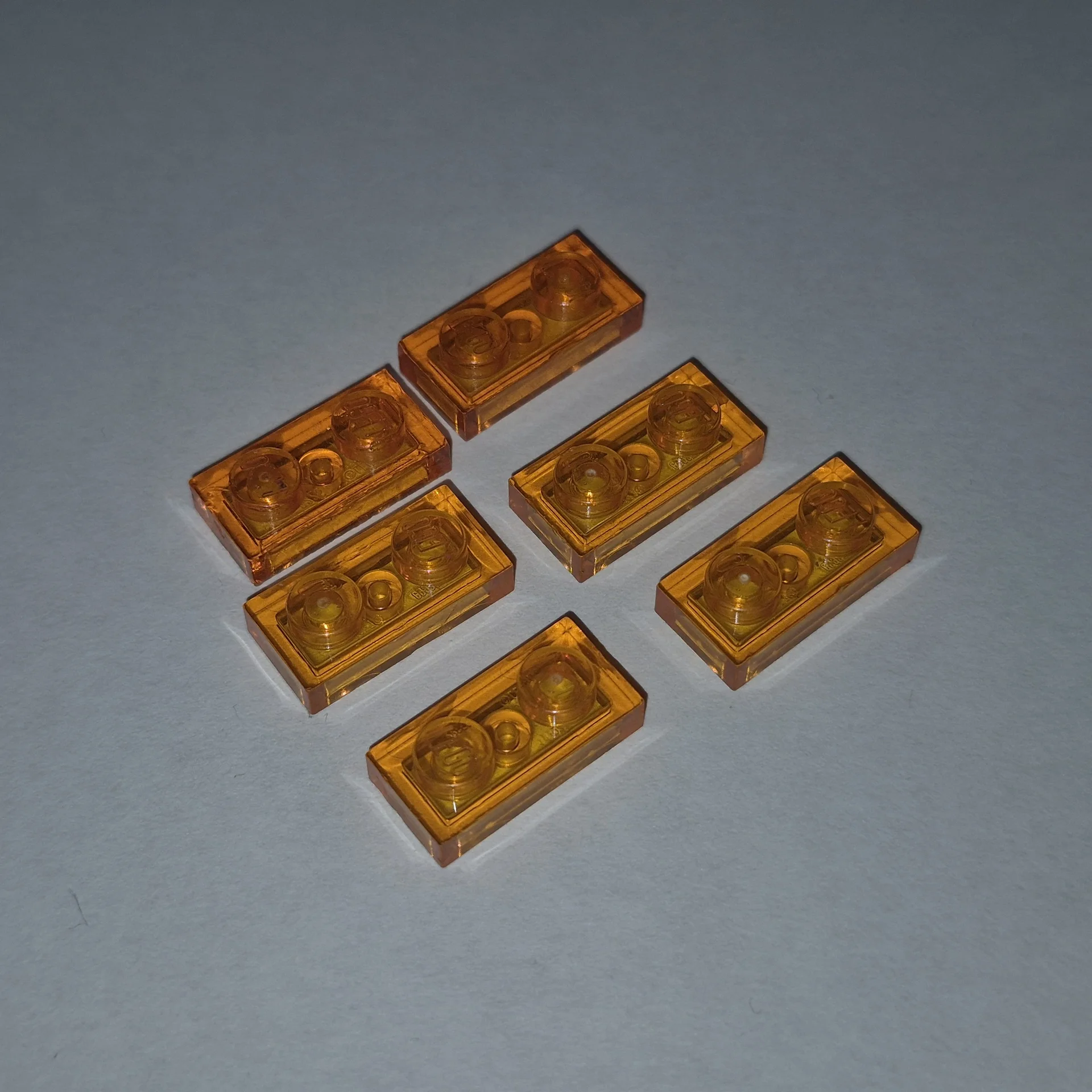 LEGO 3023 Пластина 1х2 прозрачно-оранжевая