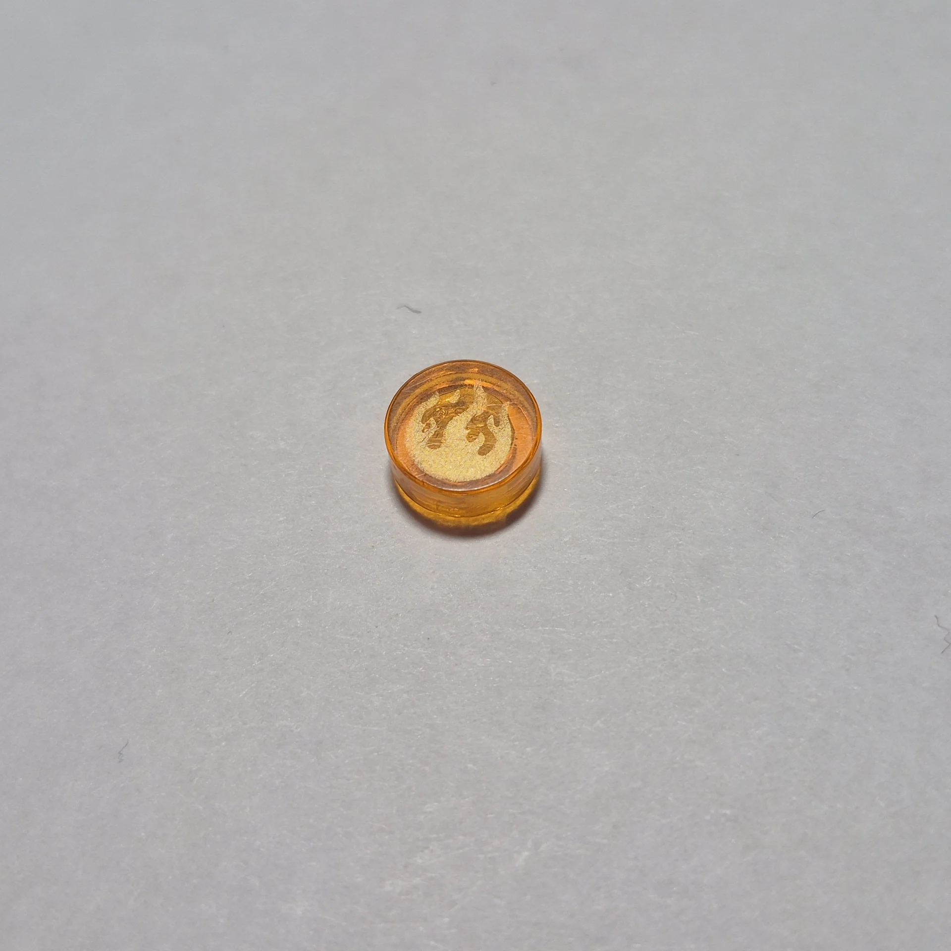 плитка LEGO 1x1 с принтом пламени (Trans-Orange)