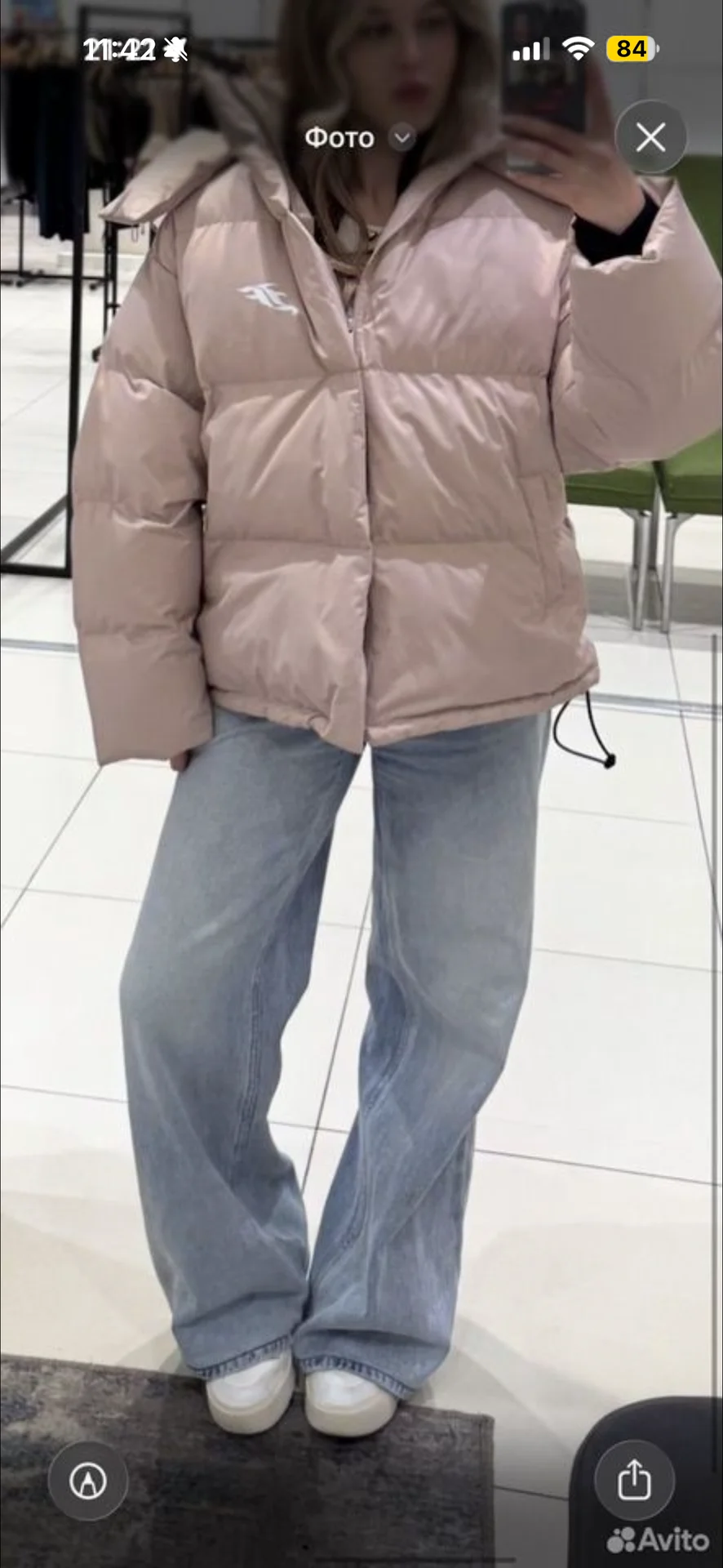 Джинсы lime голубые wide leg 36 - миниатюра 2