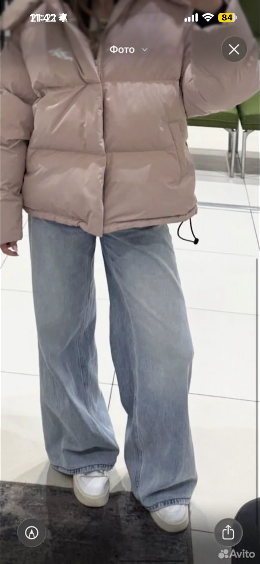 Джинсы lime голубые wide leg 36 - миниатюра 3