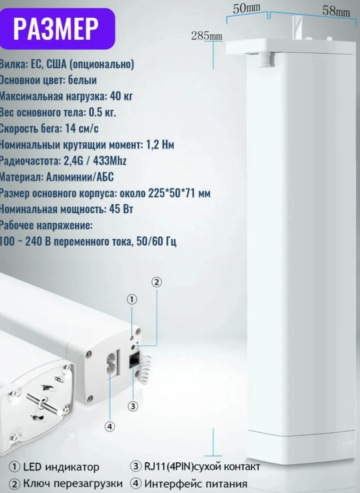 Мотор-двигатель для штор - миниатюра 4