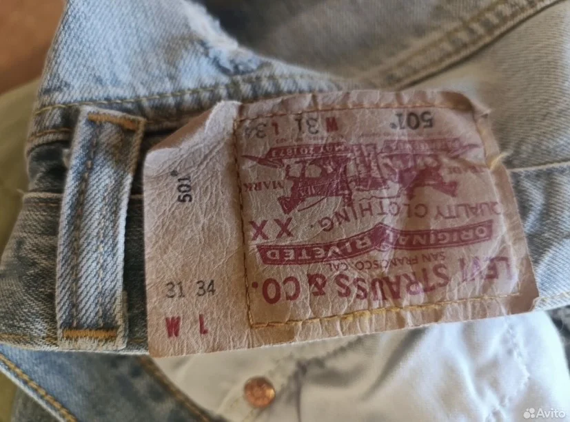 Мужские джинсы levis 501 W - миниатюра 5