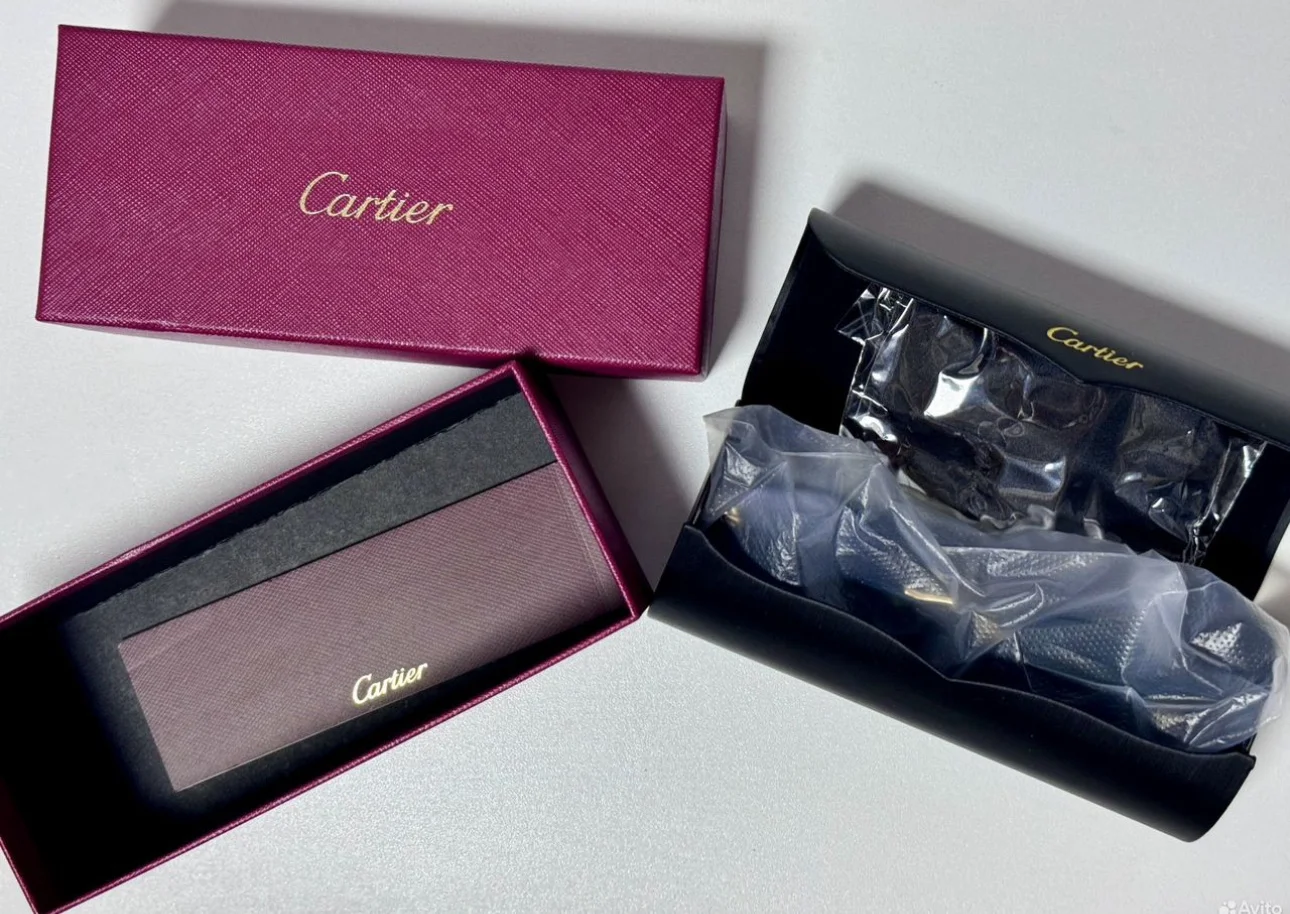 Очки cartier солнцезащитные (голубые линзы) - миниатюра 5
