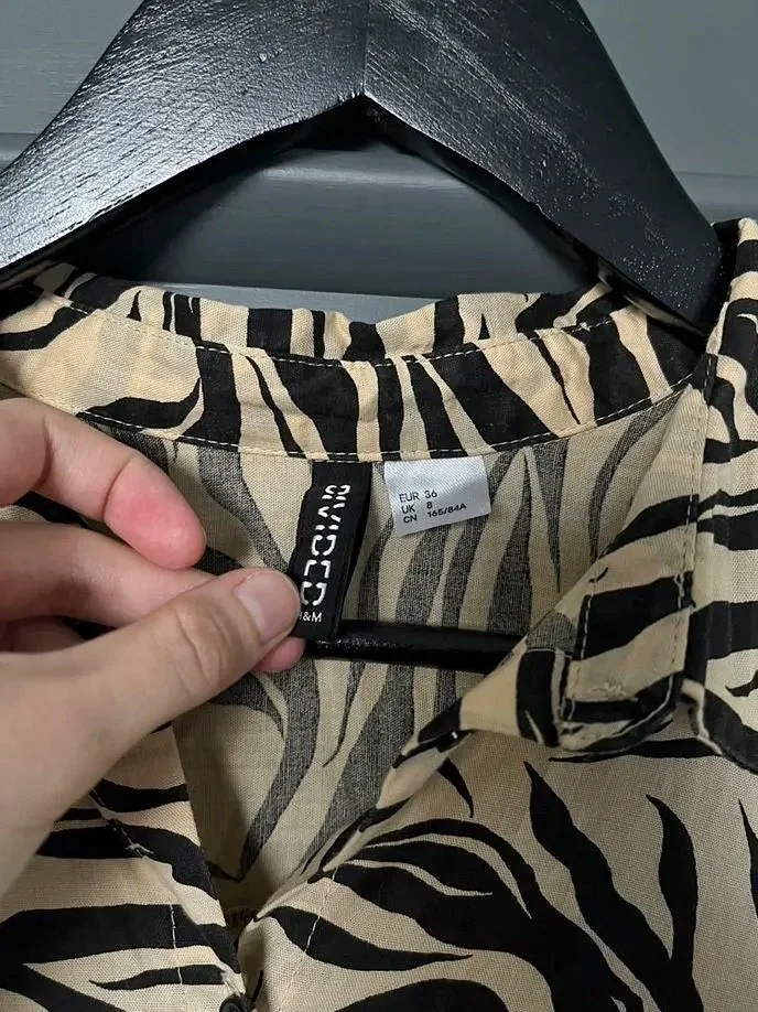 Хлопковая рубашка H&M с принтом - миниатюра 2