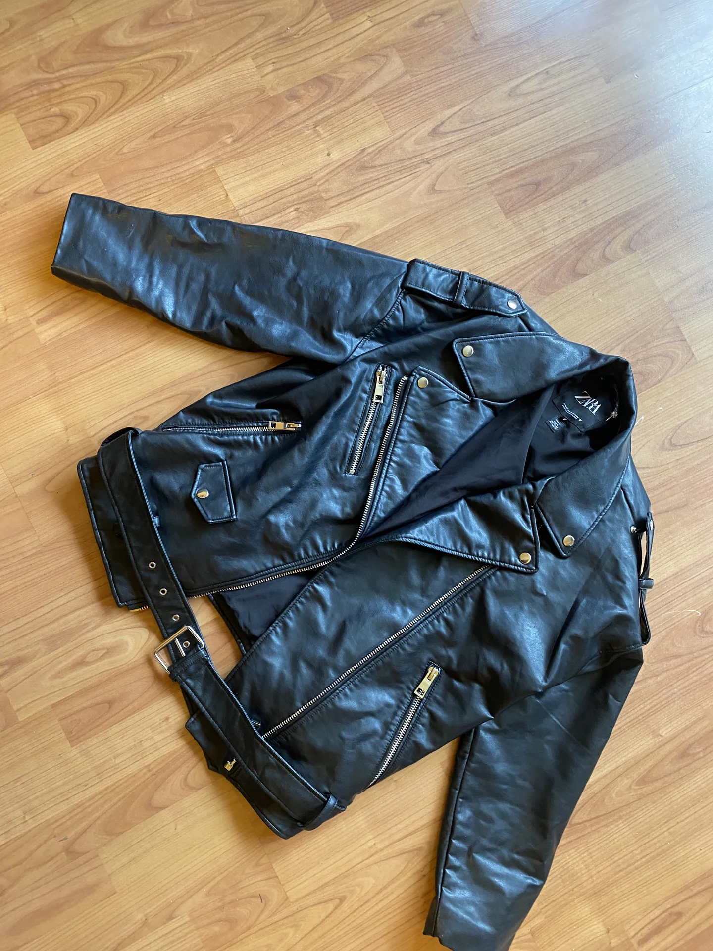 Кожаная куртка Zara косуха кожанка - миниатюра 2