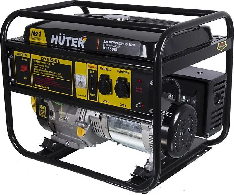 Бензогенератор DY6500L 1ф 5000Вт ручной стартер HUTER 64/1/6 - изображение 1