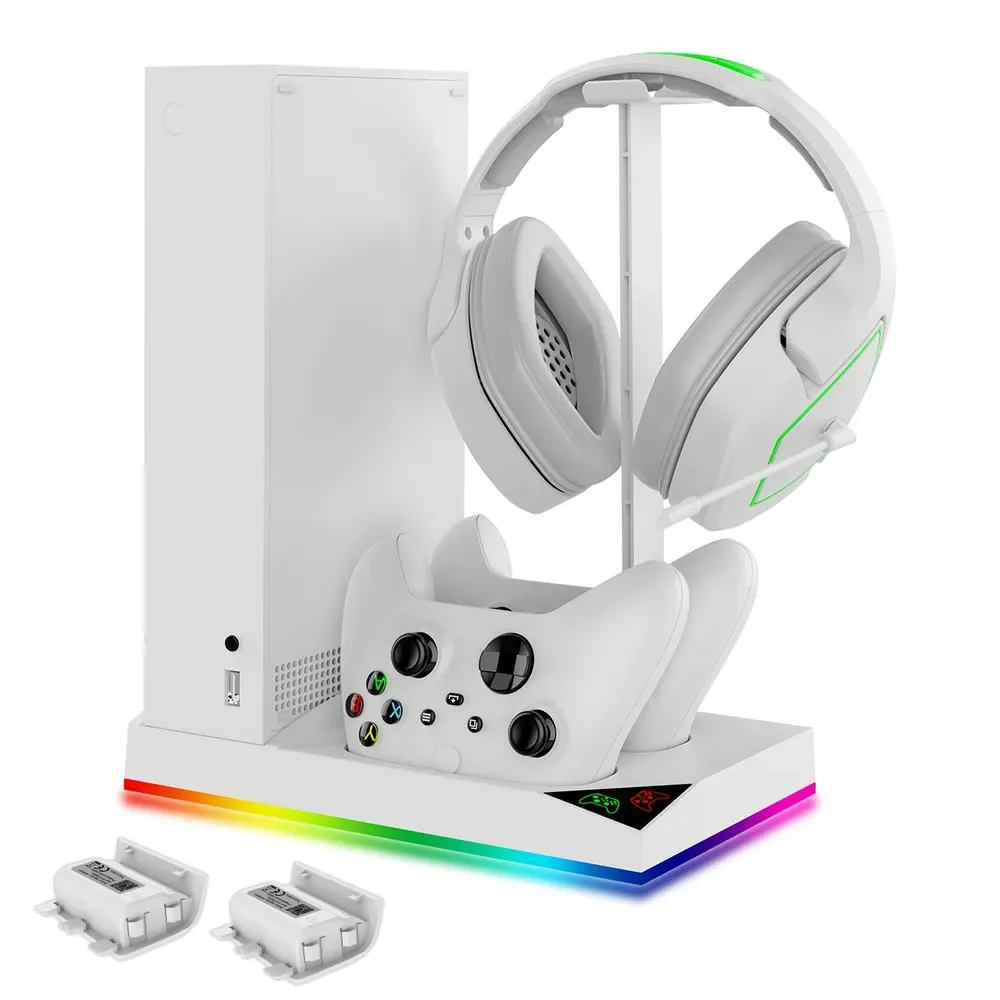 Многофункциональный стенд iPega для Xbox S серии +2 акб 1400 мА, белый, RGB подсветка, PG-XBS013SA - миниатюра 2