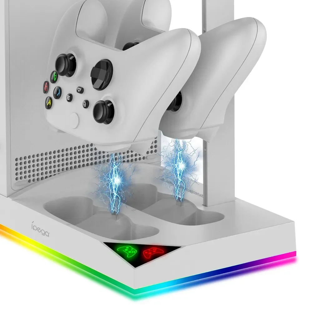 Многофункциональный стенд iPega для Xbox S серии +2 акб 1400 мА, белый, RGB подсветка, PG-XBS013SA - миниатюра 3