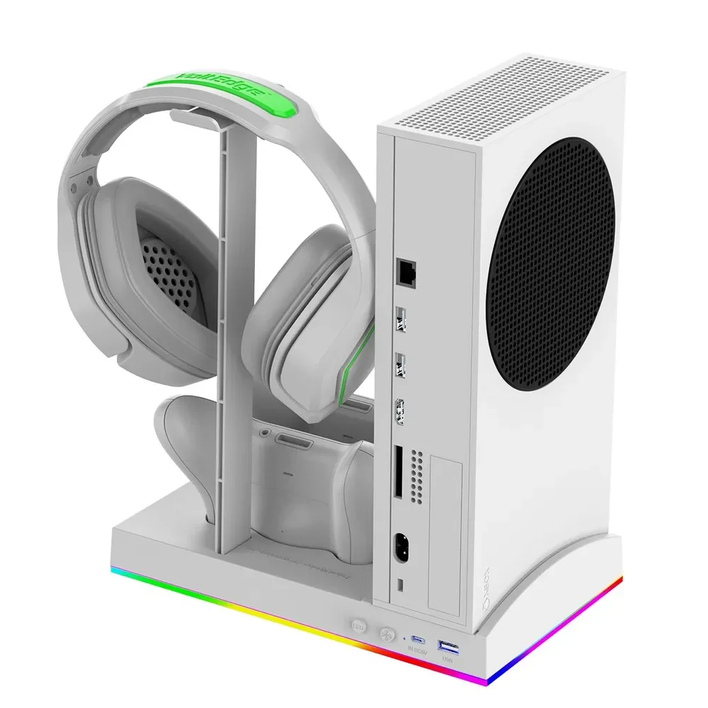 Многофункциональный стенд iPega для Xbox S серии +2 акб 1400 мА, белый, RGB подсветка, PG-XBS013SA - миниатюра 4
