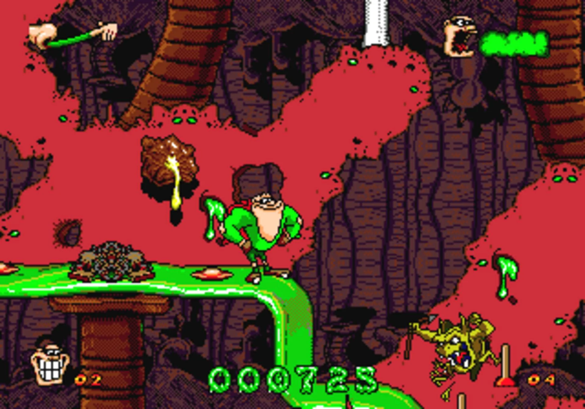 Boogerman: A Pick and Flick Adventure для Sega Б/У - миниатюра 8