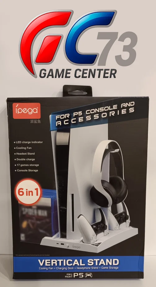 Многофункциональный стенд iPega для PS5 c функцией охлаждения и док-станцией, белый, PG-P5013A - изображение 1
