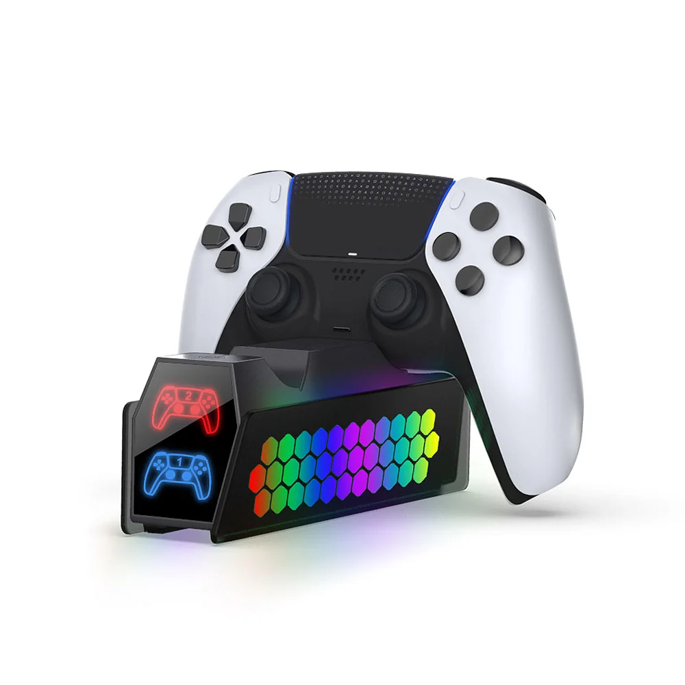 Зарядная RGB станция Dobe 2х DualSense 5, TP5-3571 - миниатюра 2
