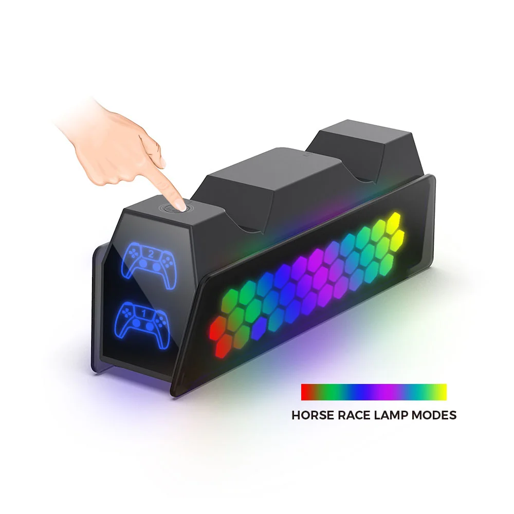 Зарядная RGB станция Dobe 2х DualSense 5, TP5-3571 - миниатюра 5