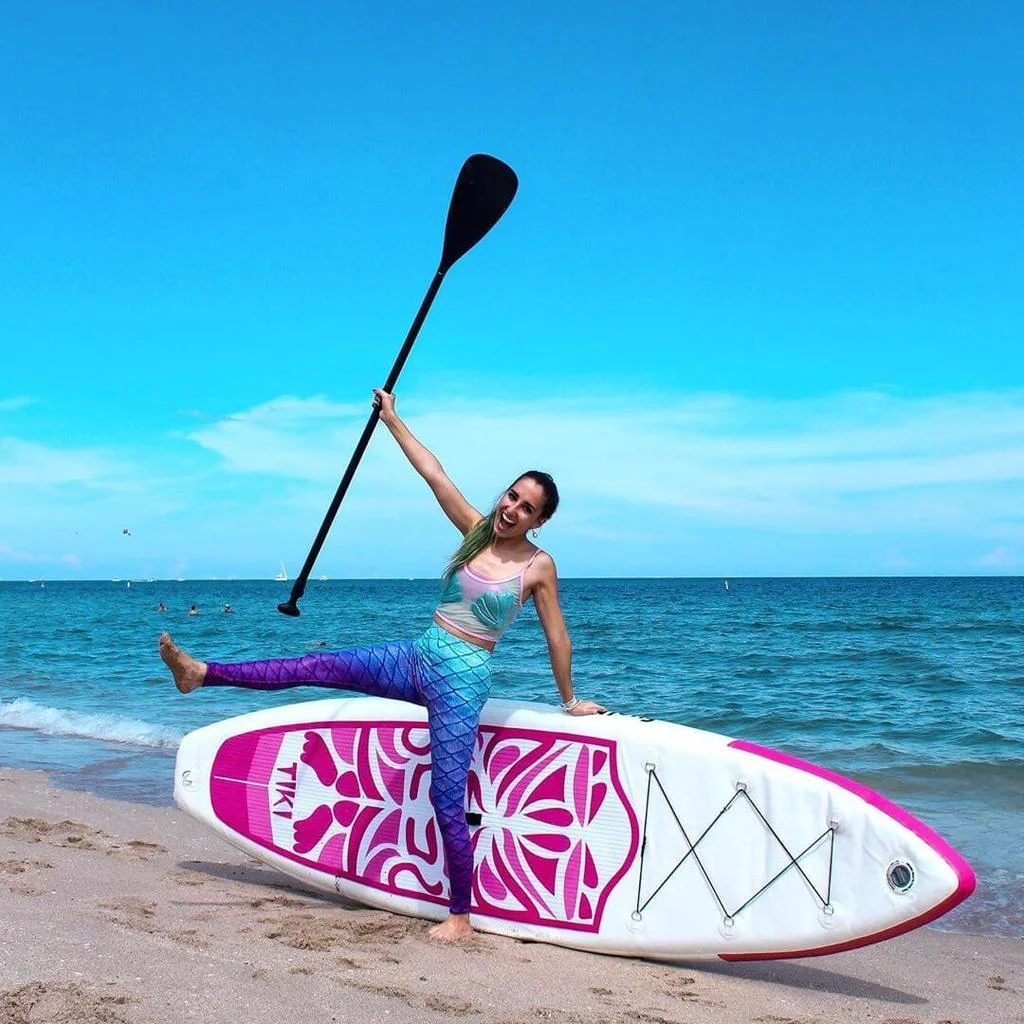 Сап борд Funwater Tiki pink 320 (розовый) - миниатюра 4