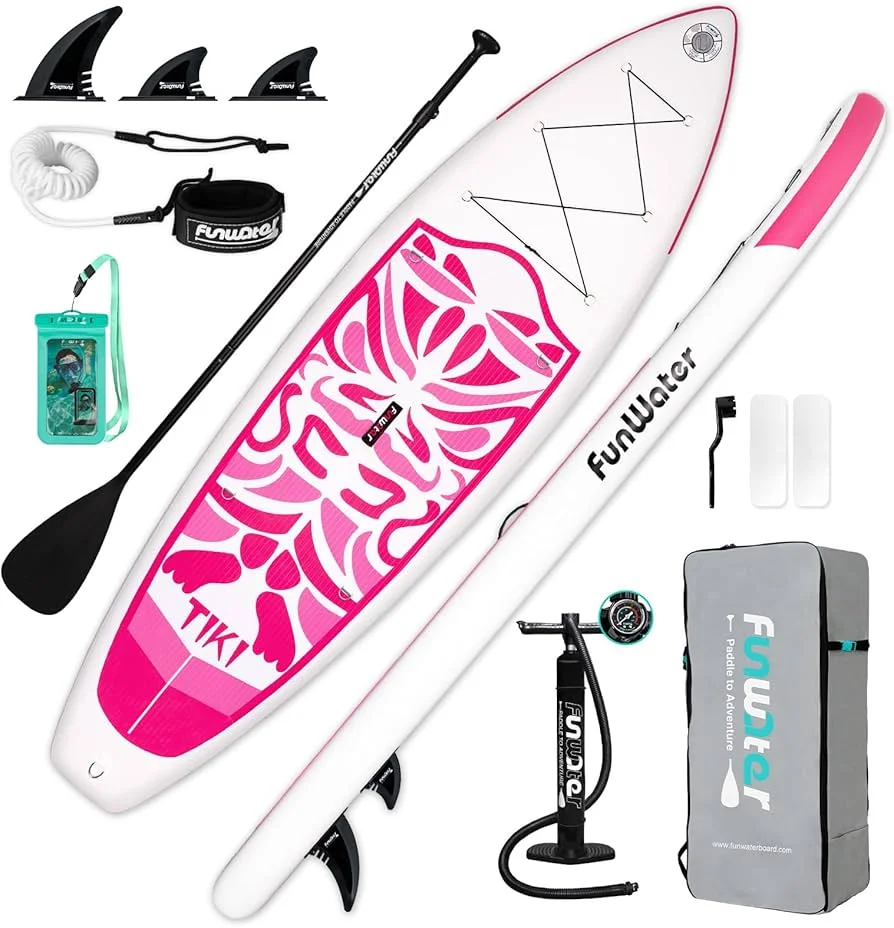 Сап борд Funwater Tiki pink 320 (розовый) - миниатюра 5