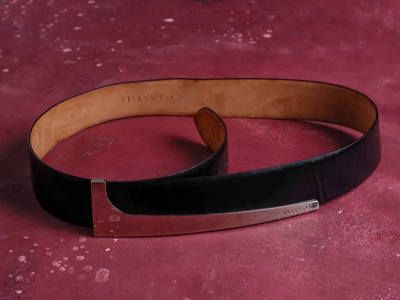 Ремень женский кожаный VASSA&Co, черный - миниатюра 7
