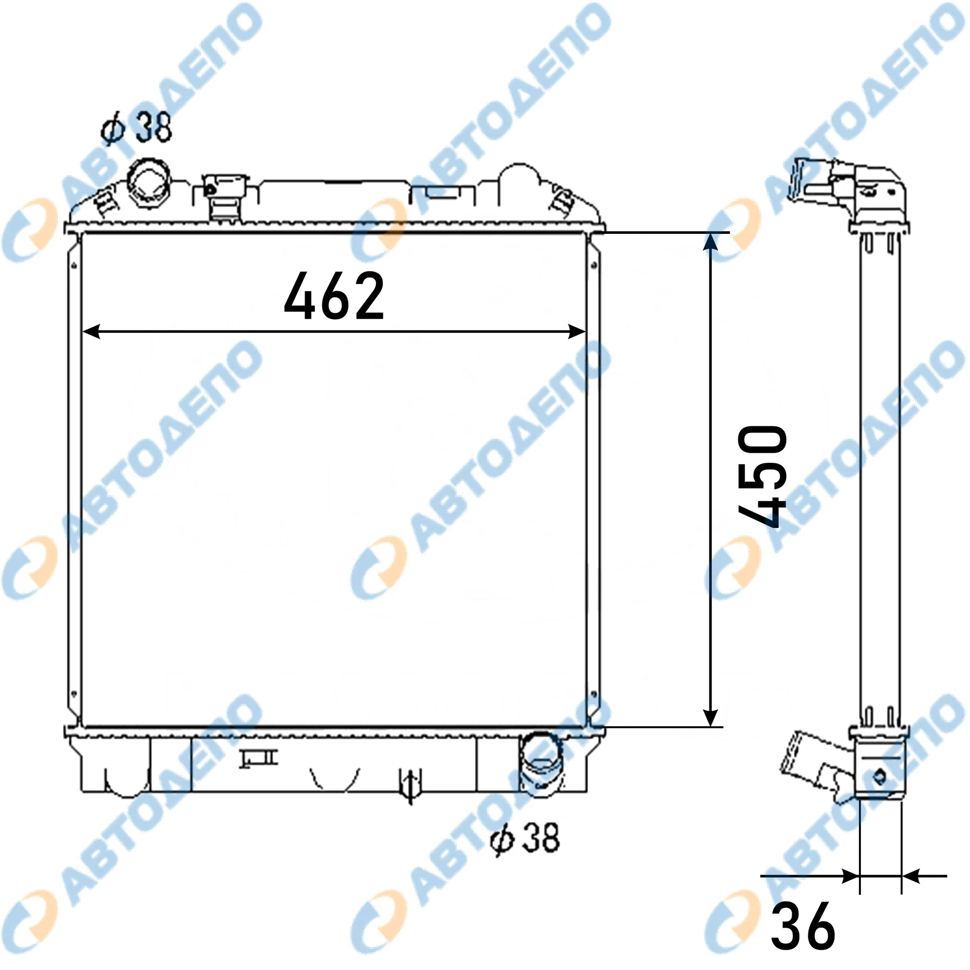 Радиатор охлаждения двигателя Isuzu elf NKR66 BKR69 AKR69 NKR69 BRK69EA AKR69EA NHR69EAV 4HF1 4JG2 - изображение 1