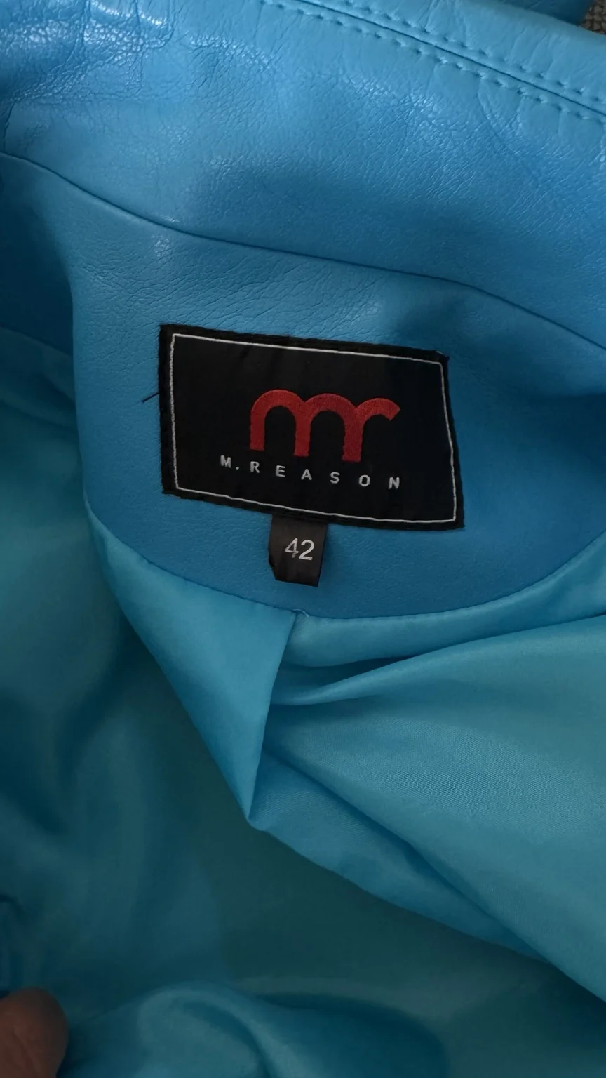 Жакет M.REASON из экокожи, голубой, размер 42 - миниатюра 5