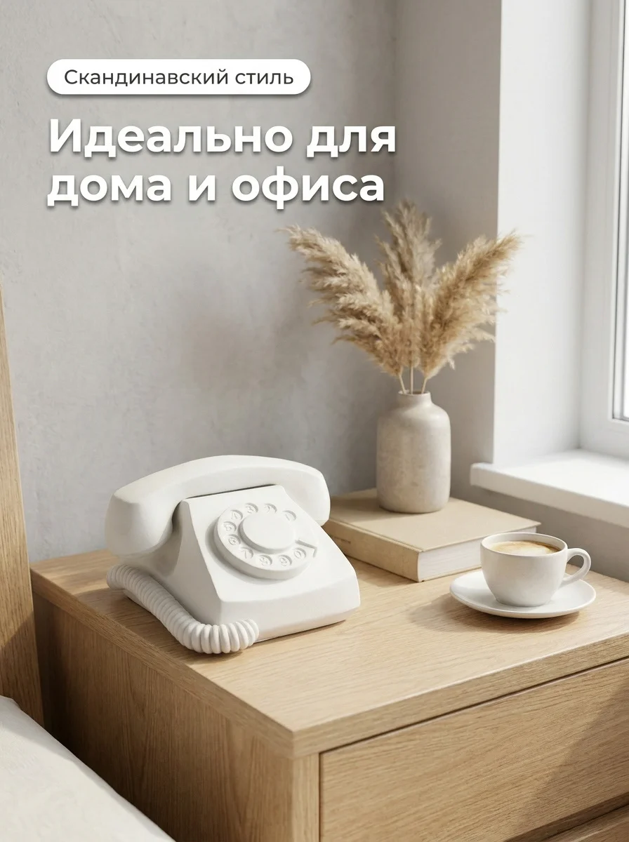 Ретро-телефон: «Заготовка винтажный телефон из гип - миниатюра 2