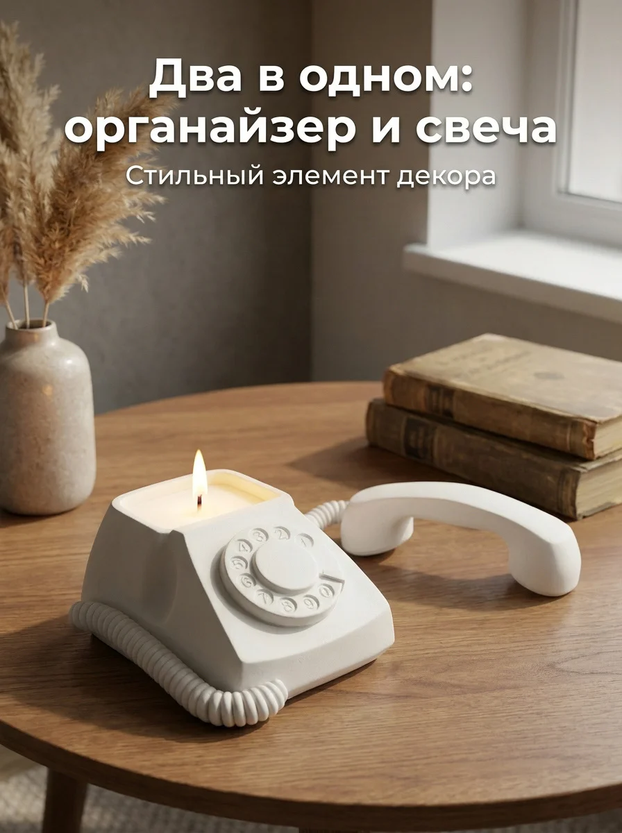 Ретро-телефон: «Заготовка винтажный телефон из гип - миниатюра 4