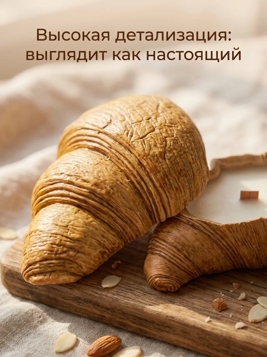 Ароматическая свеча в гипсе Круассан / Для уюта / - миниатюра 3