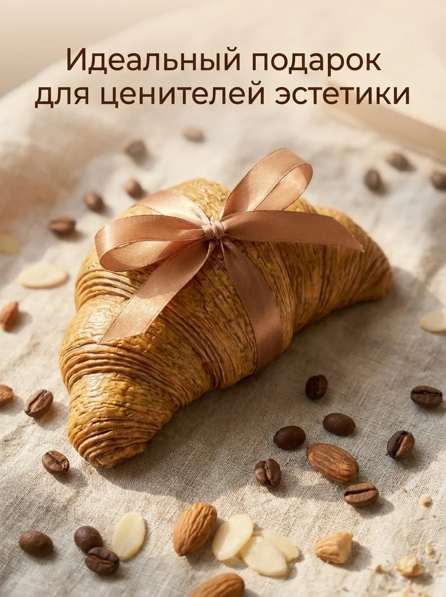Ароматическая свеча в гипсе Круассан / Для уюта / - миниатюра 4
