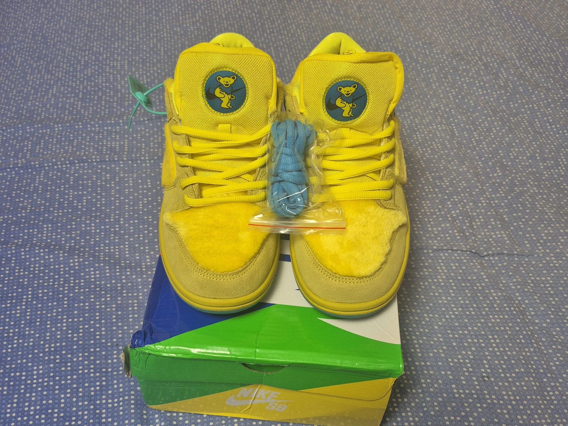 Nike sb dunk low жёлто-синии мишки - миниатюра 5