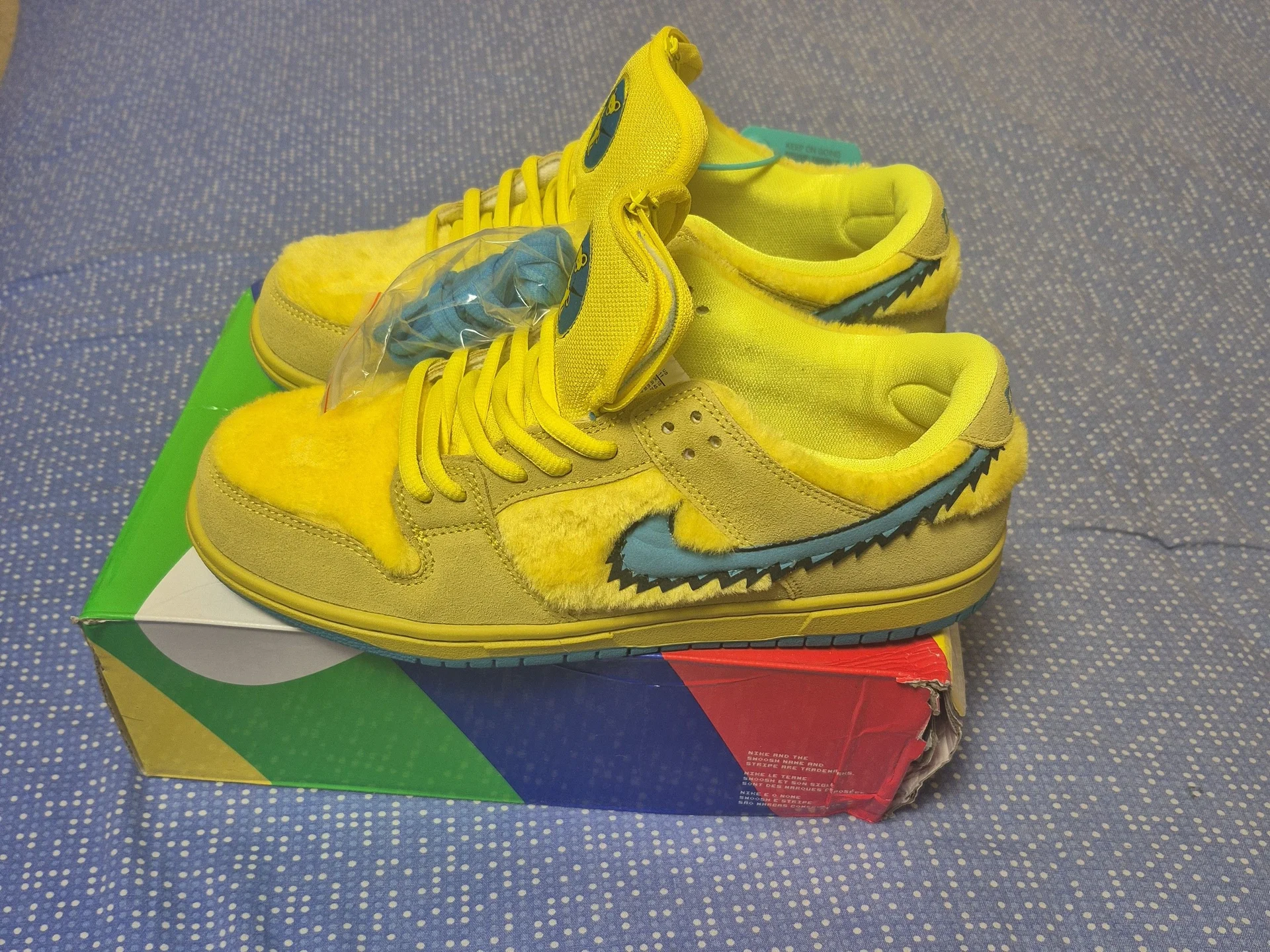 Nike sb dunk low жёлто-синии мишки - миниатюра 8