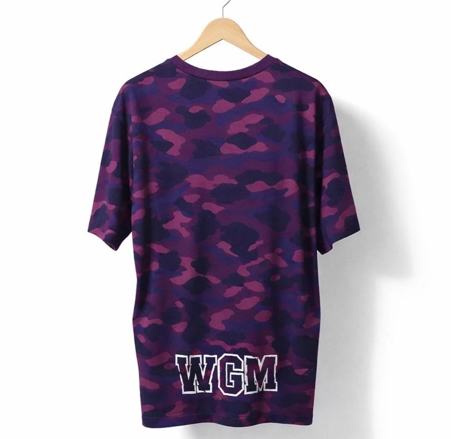 мужская футболка BAPE Shark Tee Purple Camo - миниатюра 2