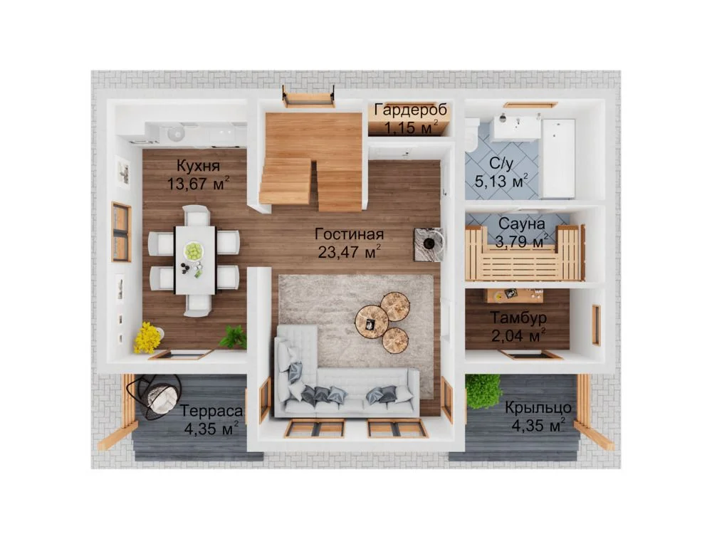 Двухэтажный дом 120,65 м² для ПМЖ - миниатюра 4