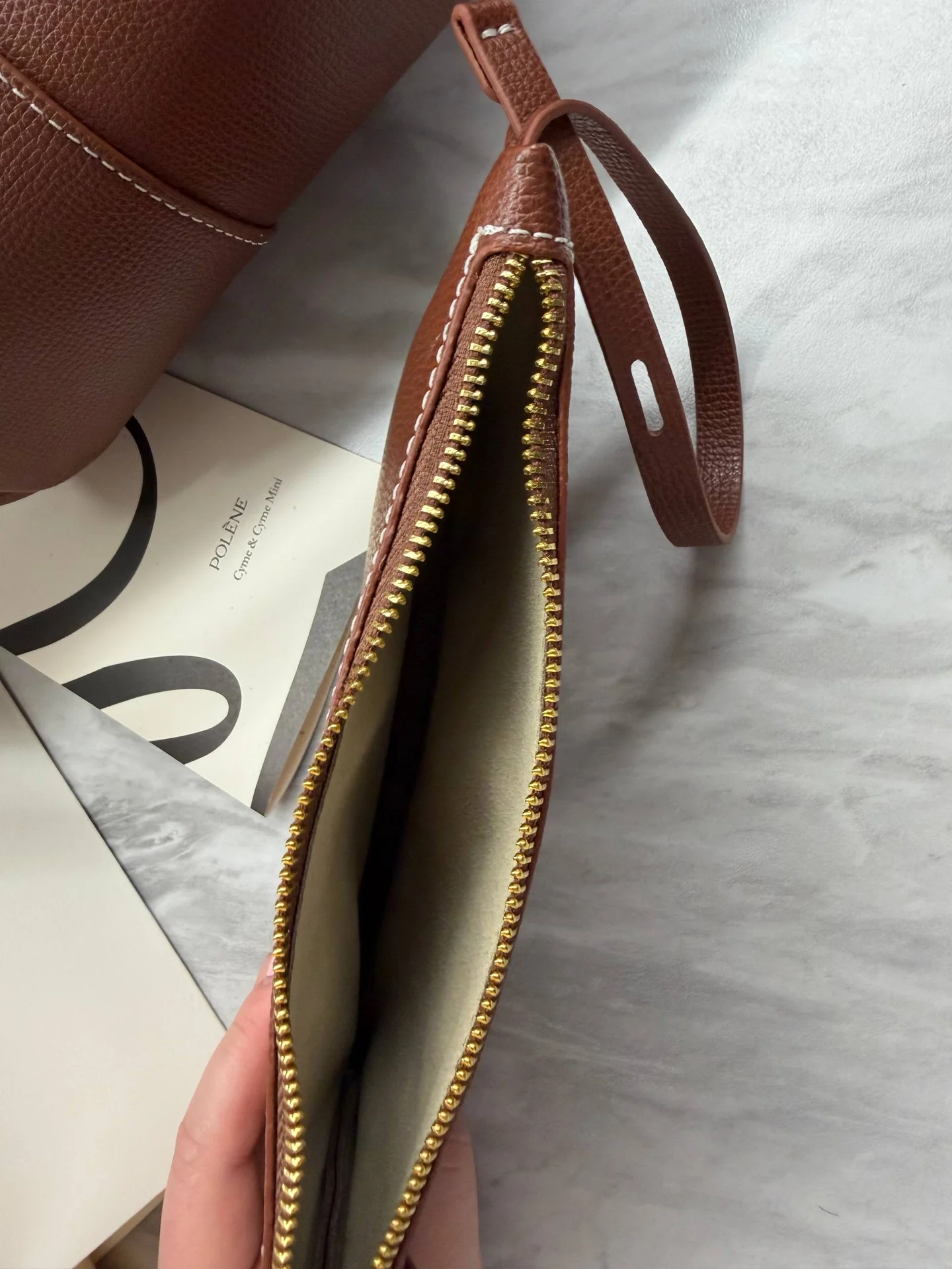 Сумка женская Polene cyme cognac mini - миниатюра 2