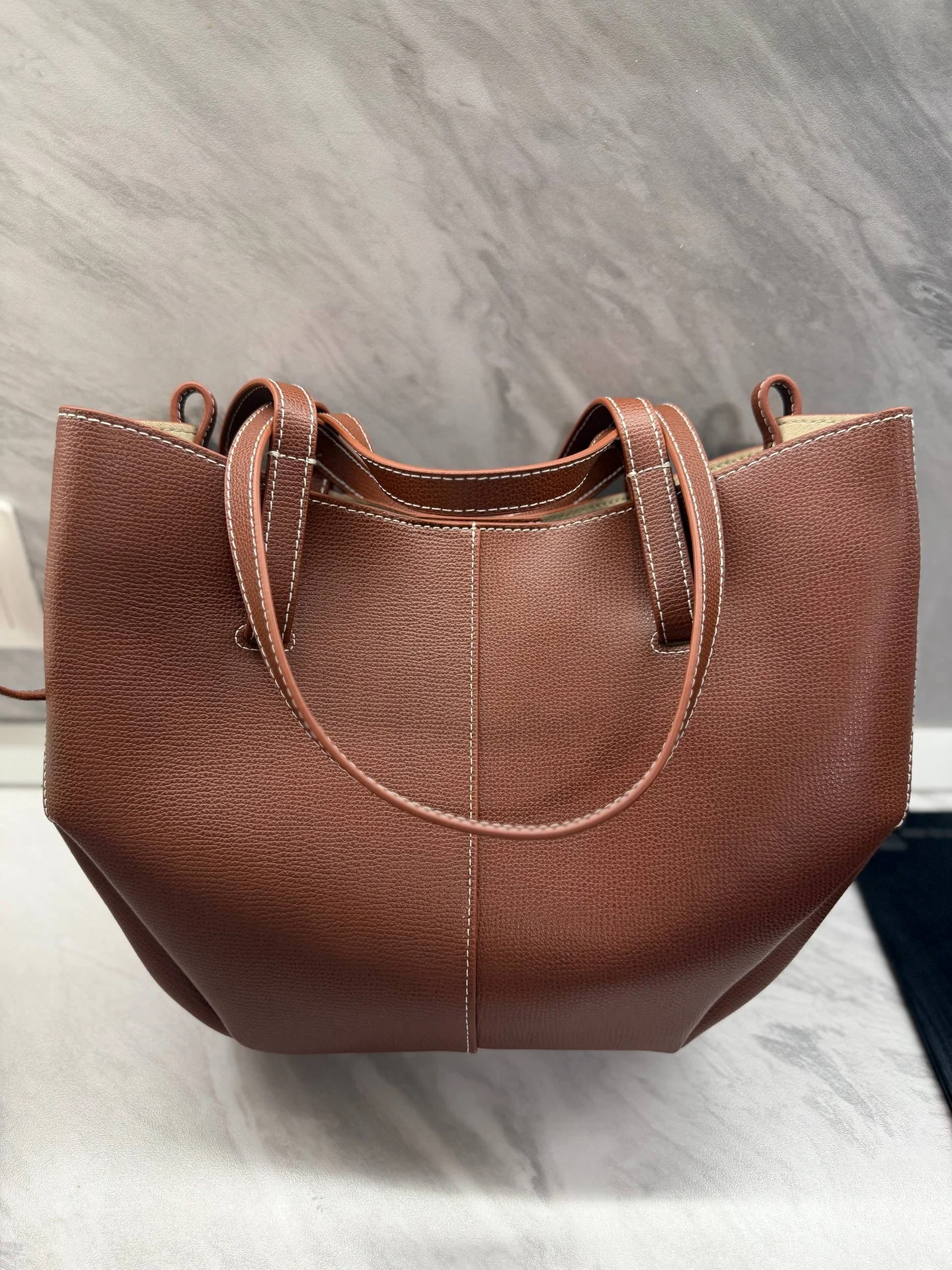 Сумка женская Polene cyme cognac mini - миниатюра 6