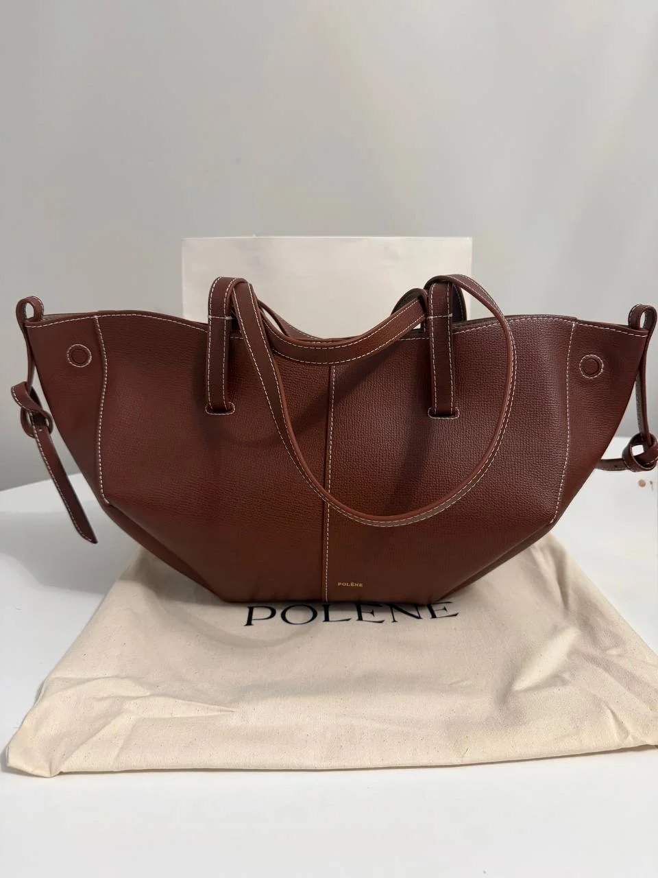 Сумка женская Polene cyme cognac mini - миниатюра 8