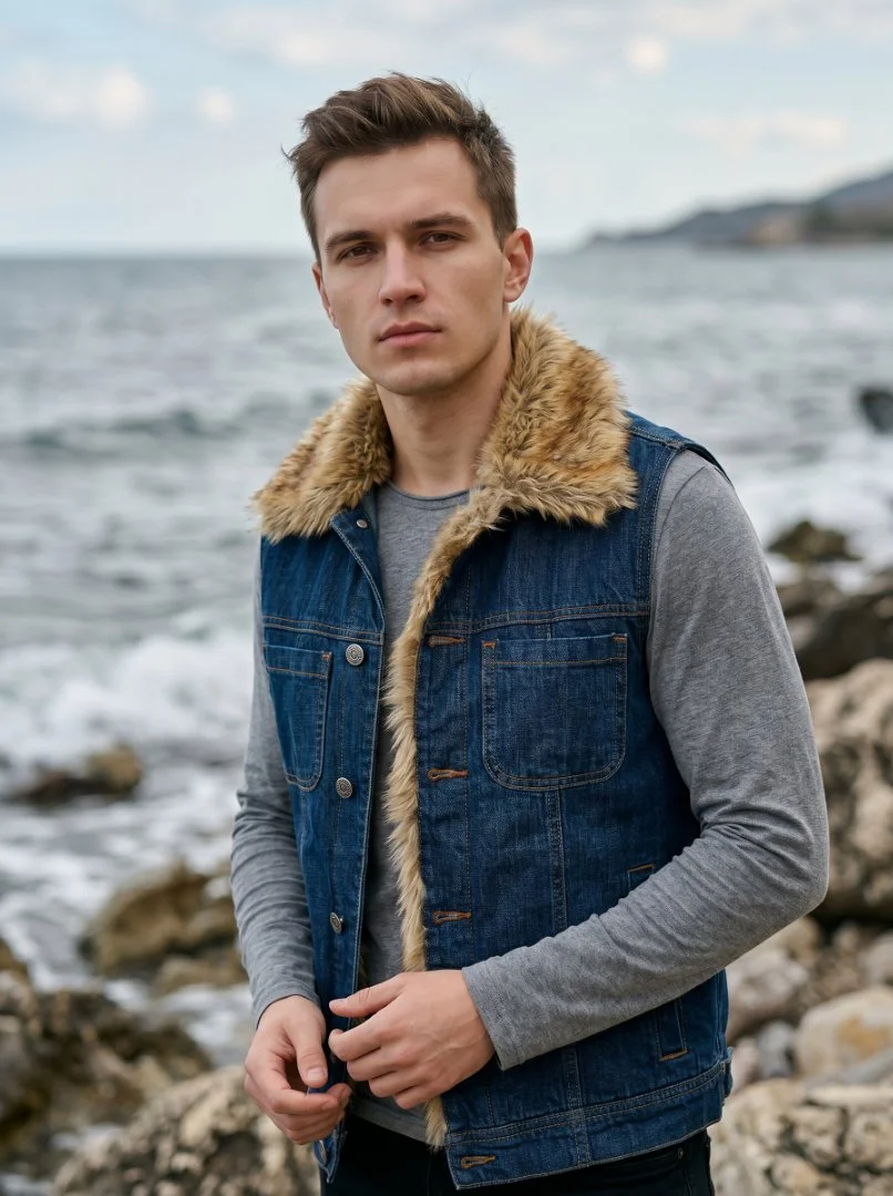 Куртка Жилет Мужская Джинсовая Cecil Оригинал 46 - изображение 1