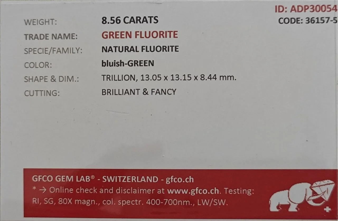 Натуральный зелёный флюорит 8.56 Ct - миниатюра 6