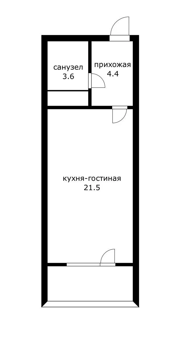 Продаётся просторная студия (30 м²) в ЖК «Парусная регата». - миниатюра 7