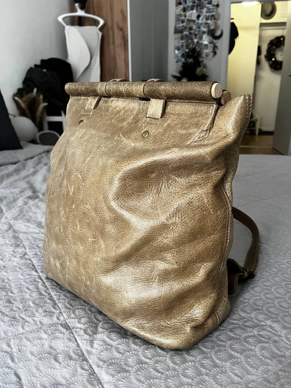 Шоппер-рюкзак из кожи Unique Fabric - изображение 1