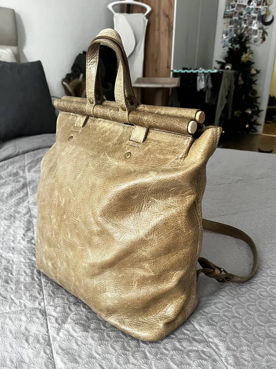 Шоппер-рюкзак из кожи Unique Fabric - миниатюра 5