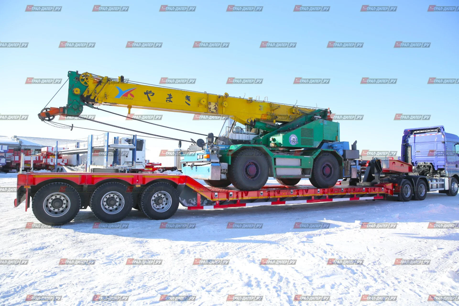 Раздвижной трал 90 т с передним заездом Amur LYR9601TDP