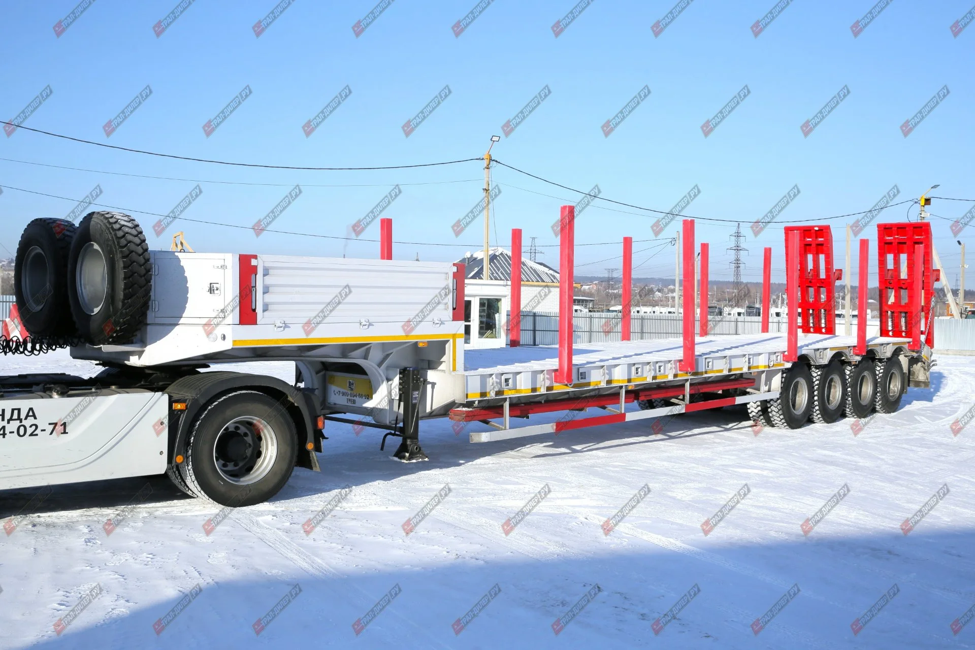 Высокорамный трал Amur (CIMC)  LYR9708TDPдля перевозки бульдозера Komatsu 475А
