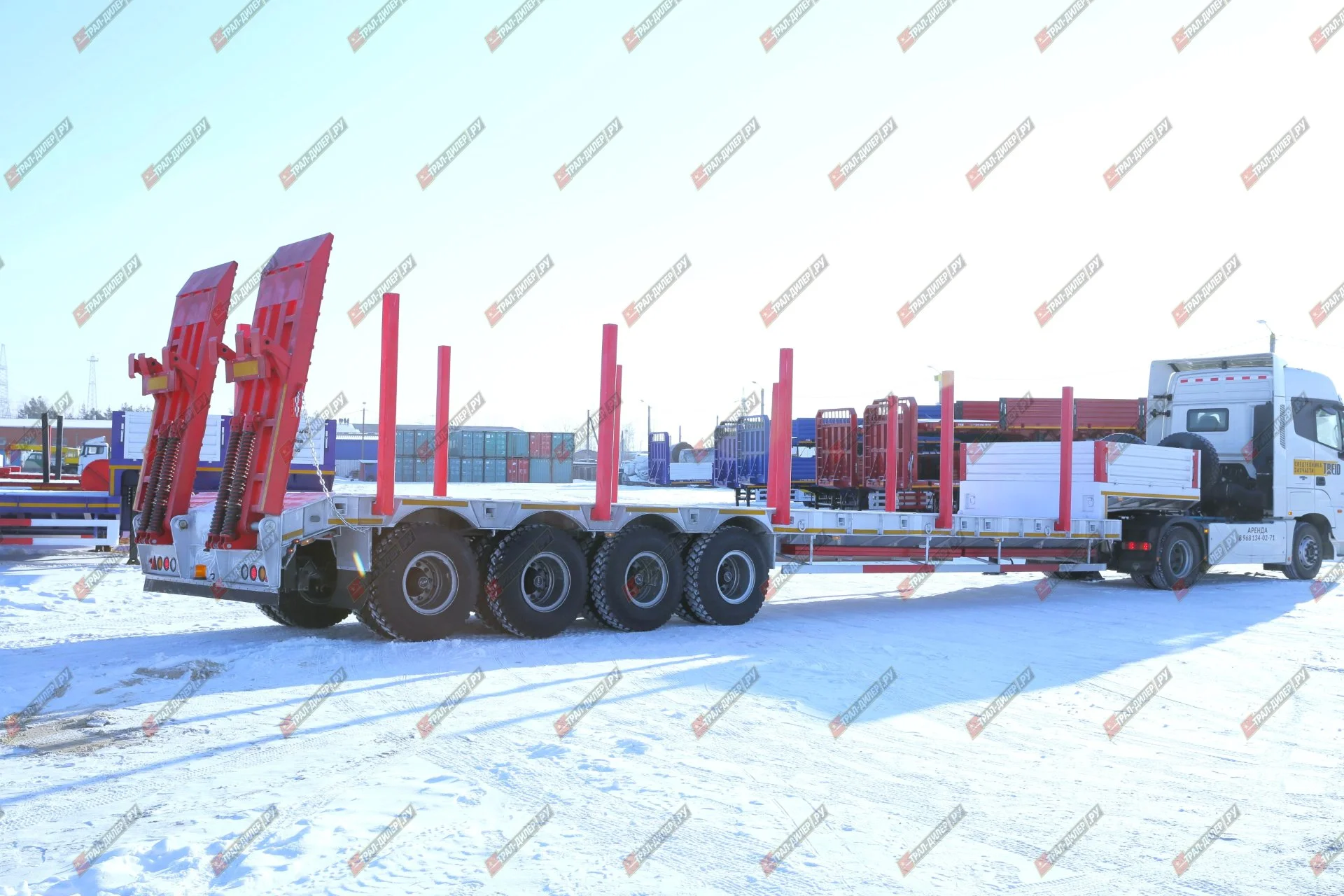 Высокорамный трал Amur (CIMC) LYR9708TDPдля перевозки бульдозера Komatsu 475А - миниатюра 4