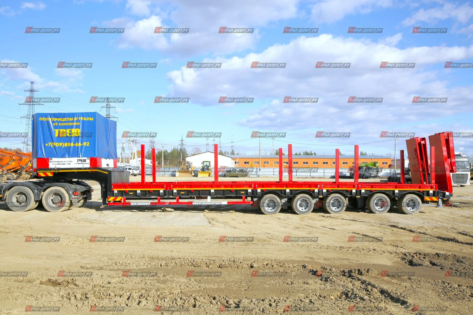 Раздвижной низкорамный трал Amur LYR9806TDPW 90т с тентом на гусаке