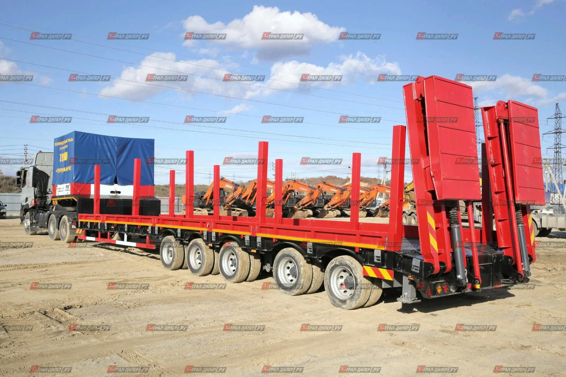 Раздвижной низкорамный трал Amur LYR9806TDPW 90т с тентом на гусаке - миниатюра 2