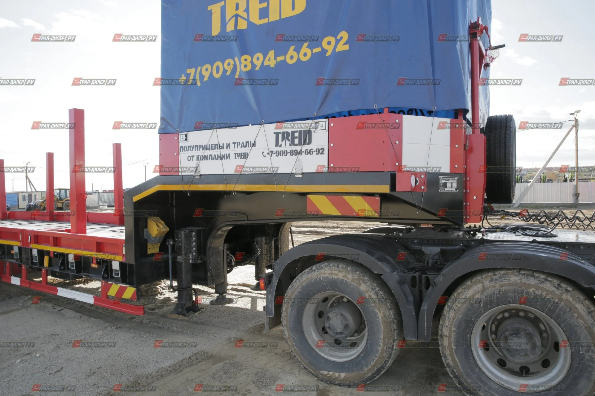 Раздвижной низкорамный трал Amur LYR9806TDPW 90т с тентом на гусаке - миниатюра 15