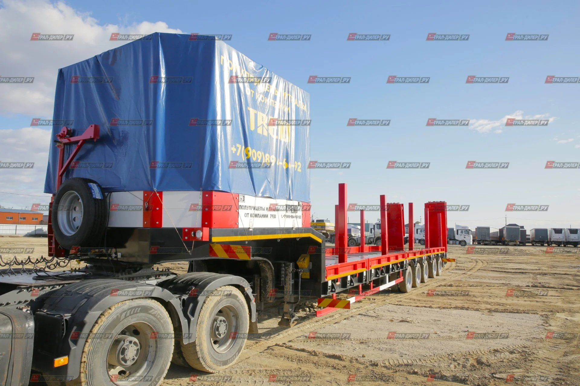 Раздвижной низкорамный трал Amur LYR9806TDPW 90т с тентом на гусаке - миниатюра 16