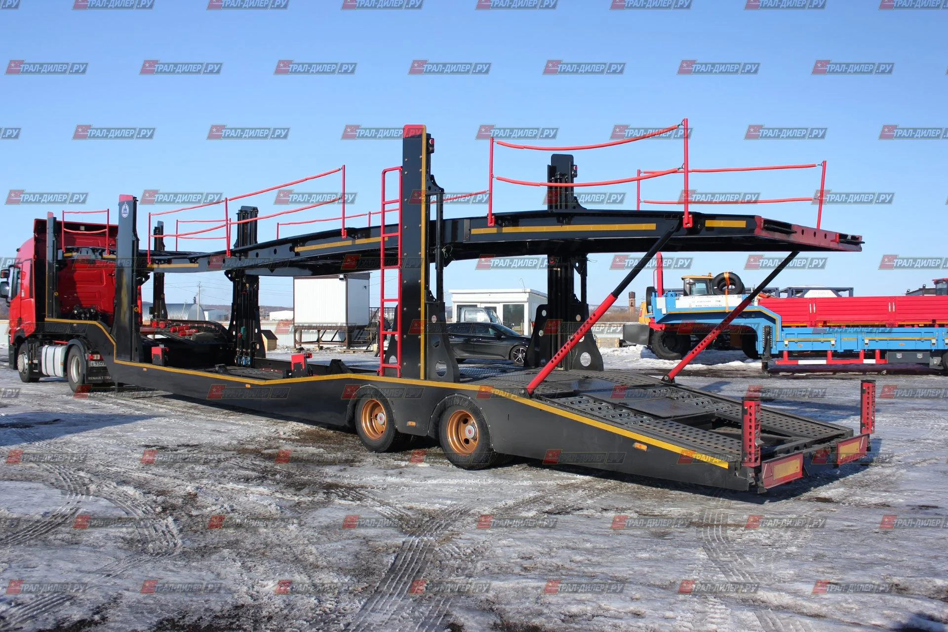 Автовоз винтовой Luxuda LZC9405BG на 8 машин - миниатюра 2