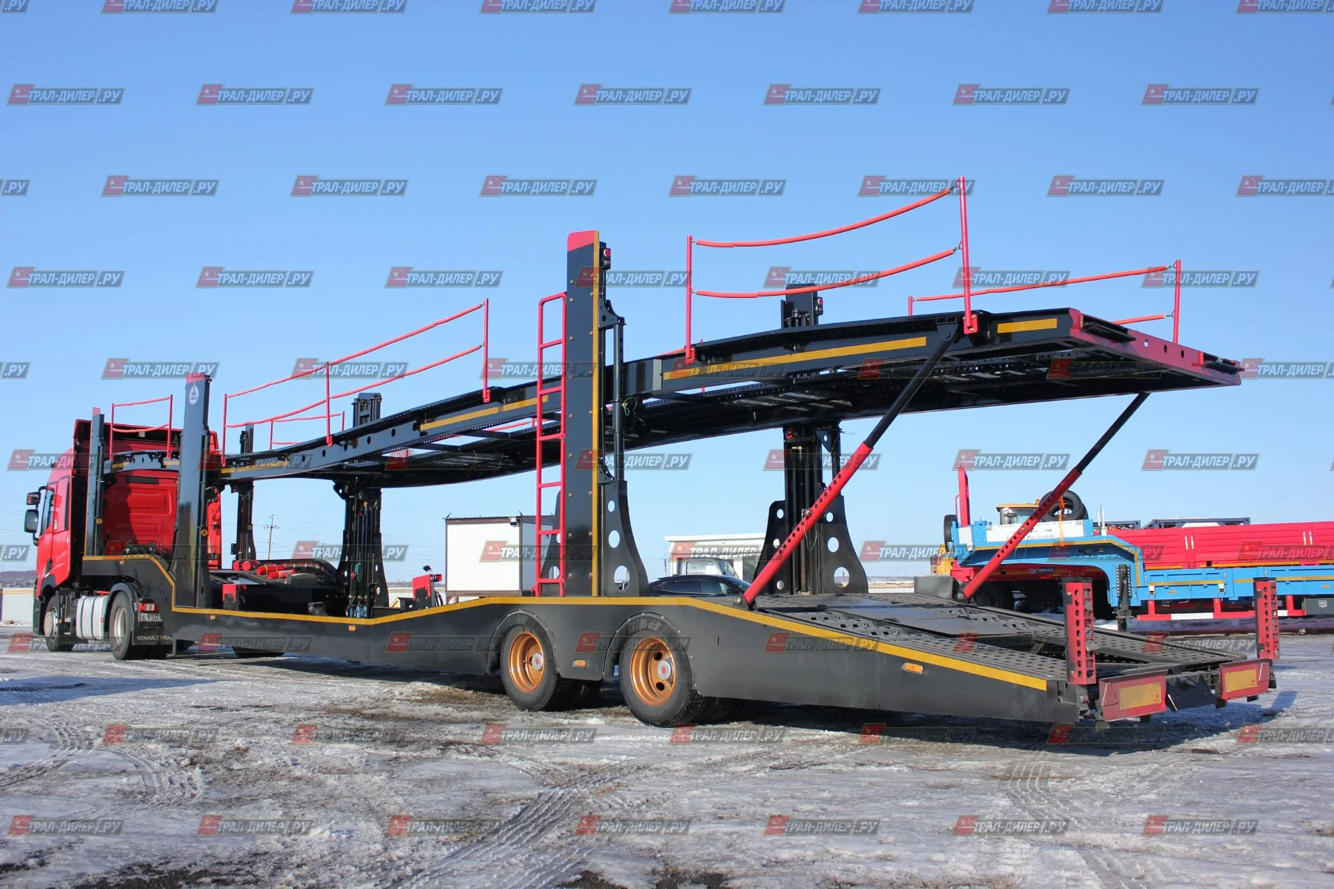 Автовоз винтовой Luxuda LZC9405BG на 8 машин - миниатюра 3