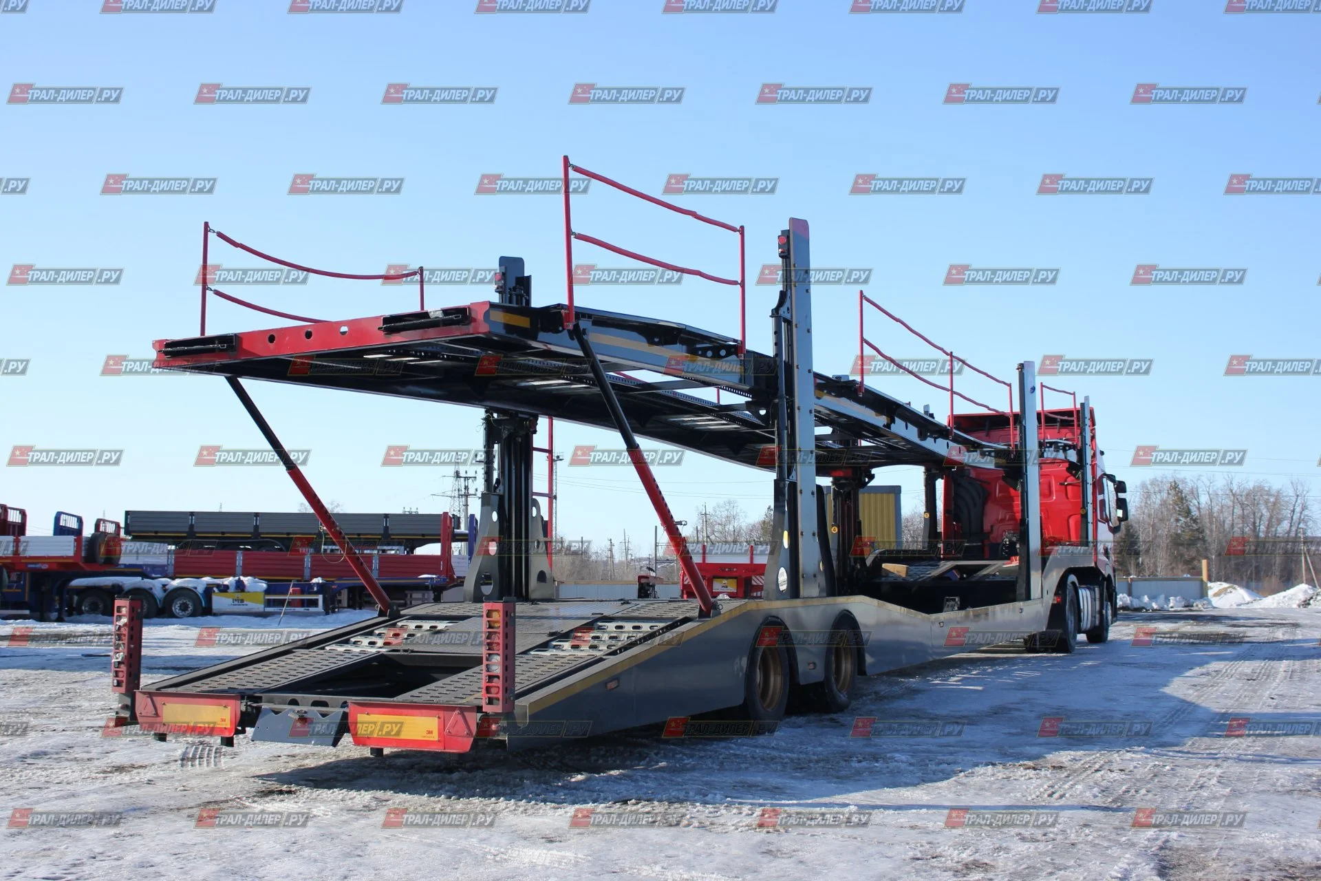 Автовоз винтовой Luxuda LZC9405BG на 8 машин - миниатюра 5